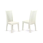 HomeStock 5-Piece Linen White Finish Solid Wood Top Dining table with 4 Chairs