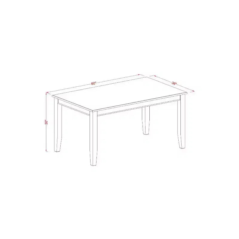 HomeStock 5-Piece Rectangle Black Finish Solid Wood Top Dining table with 4-Chairs with Slat Back