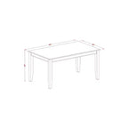 HomeStock 5-Piece Rectangle Black Finish Solid Wood Top Dining table with 4-Chairs with Slat Back