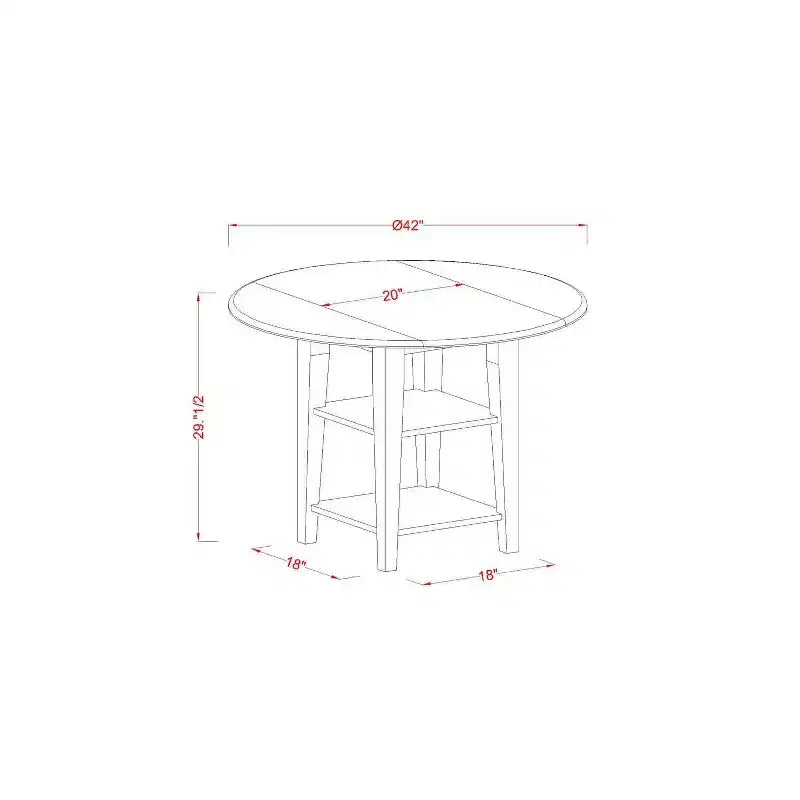 HomeStock 3-Piece Buttermilk and Cherry Finish Round Solid Wood Top Dining Table Set