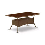 HomeStock 5-Piece Natural Oak Finish Solid Wood Top Dining table with 4 Chairs