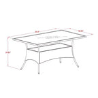 HomeStock 5-Piece Natural Oak Finish Solid Wood Top Dining table with 4 Chairs