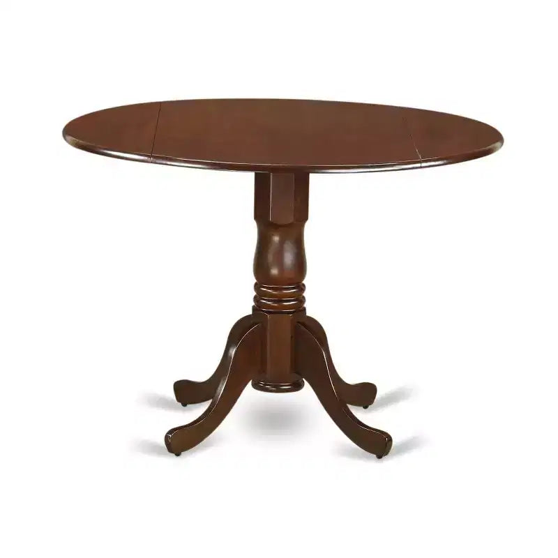 3-Piece Mahogany Finish Solid Wood Top - Round Dining Room Set - Seats 4