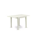 5-Piece Linen White Finish Solid Wood Top Rectangular Upholstered Dining Room Set (Seats-4)