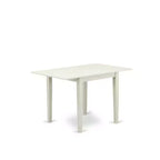 5-Piece Linen White Finish Solid Wood Top Rectangular Upholstered Dining Room Set (Seats-4)
