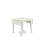 Ensemble de salle à manger rectangulaire rembourré 5 pièces en bois massif finition lin blanc (4 places)