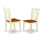 HomeStock 6-Piece Rectangle Buttermilk & Cherry Finish Solid Wood Top Dining Table with 1 Bench, 4 Chairs with Cross Back