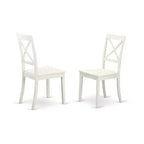 HomeStock 3-Piece Linen White Finish Rectangular Solid Wood Top with Butterfly Leaf Dining Table Set