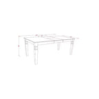 HomeStock 7-Pc Rectangle Buttermilk and Cherry Finish Solid Wood Top Dining Table with 6 Chairs with Butterfly Leaf Cross Back