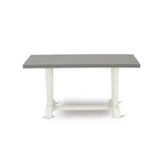 HomeStock 5-Piece Rectangle Natural Oak Finish Solid Wood Top Dining Table with 4 Parson Chair