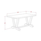HomeStock 5-Piece Rectangle Natural Oak Finish Solid Wood Top Dining Table with 4 Parson Chair