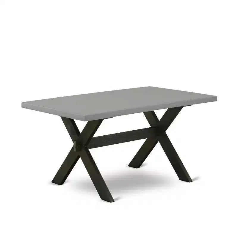 HomeStock 7-Piece Natural Oak Finish Solid Wood Top Dining Table with 6-Chairs