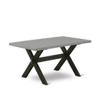 HomeStock 7-Piece Natural Oak Finish Solid Wood Top Dining Table with 6-Chairs