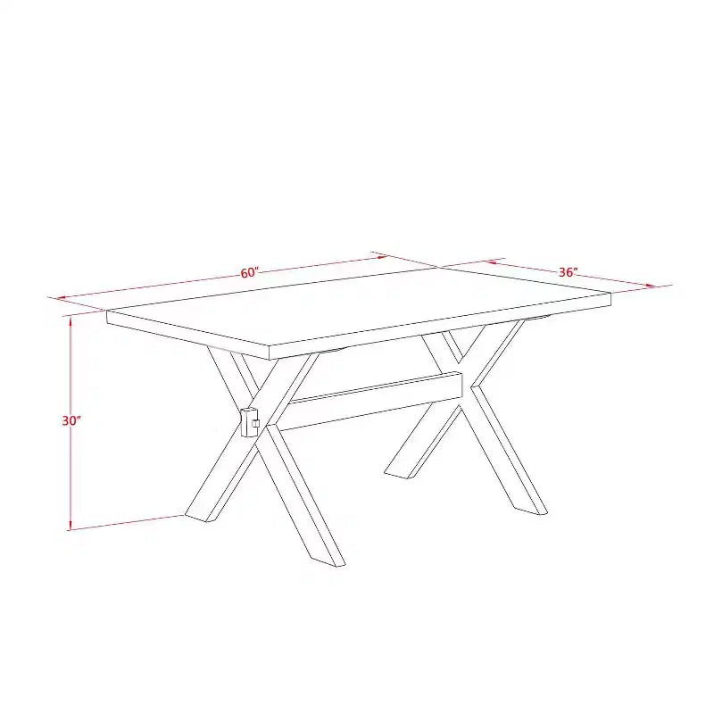 HomeStock 7-Piece Natural Oak Finish Solid Wood Top Dining Table with 6-Chairs