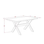 HomeStock 7-Piece Natural Oak Finish Solid Wood Top Dining Table with 6-Chairs