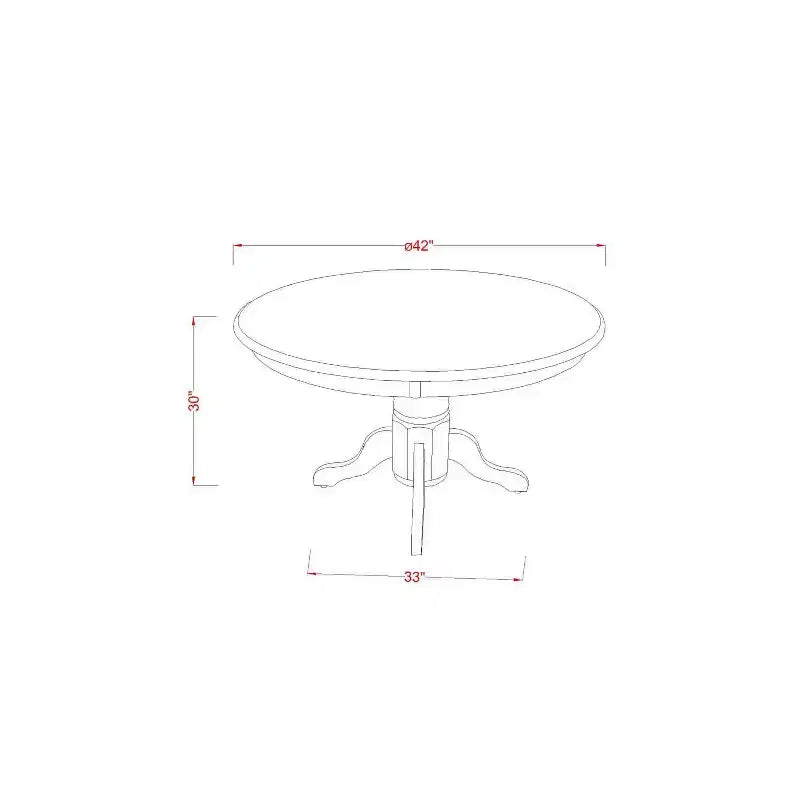 HomeStock 3-Pc Black Finish Solid Wood Top - Round Dining Room Set - Seats 4