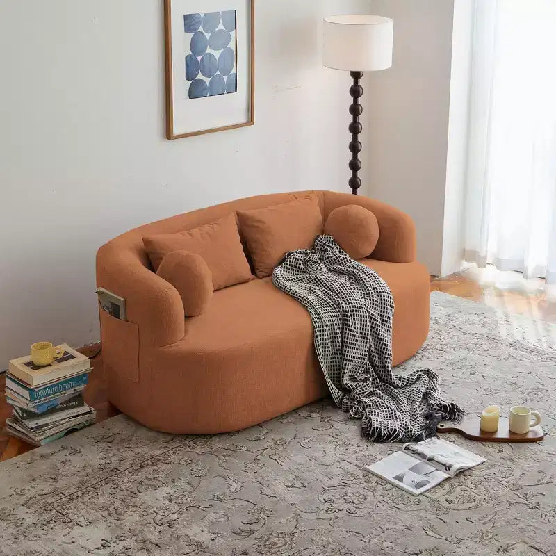 Okak Modern Memory Foam 2-Seater Sofa Couch with Pillows,Chenille Deep Seat Loveseats for Living Room, Bedroom, Apartment