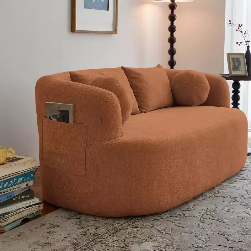 Okak Modern Memory Foam 2-Seater Sofa Couch with Pillows,Chenille Deep Seat Loveseats for Living Room, Bedroom, Apartment