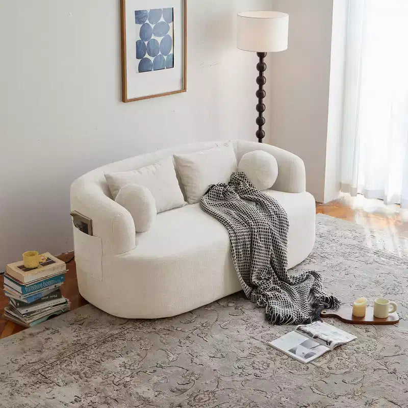 Okak Modern Memory Foam 2-Seater Sofa Couch with Pillows,Chenille Deep Seat Loveseats for Living Room, Bedroom, Apartment