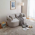 Okak Modern Memory Foam 2-Seater Sofa Couch with Pillows,Chenille Deep Seat Loveseats for Living Room, Bedroom, Apartment