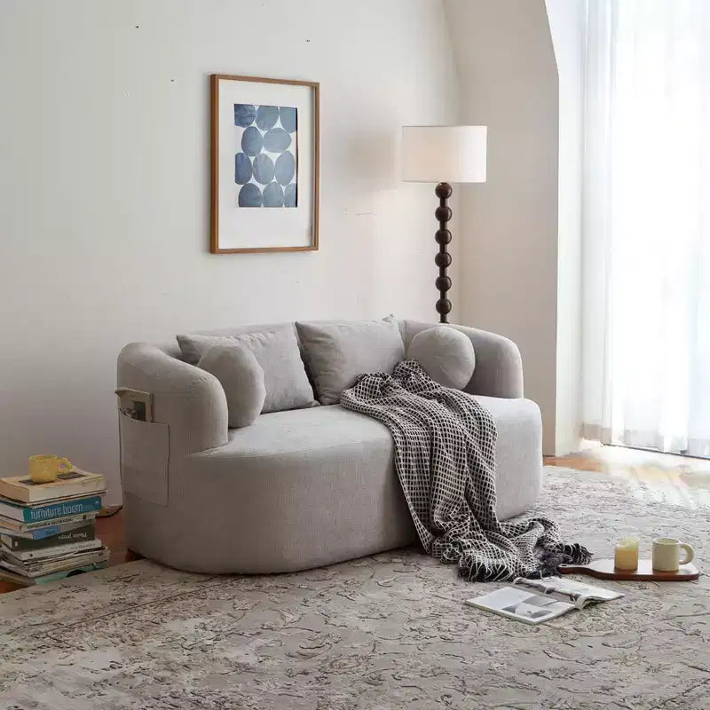 Okak Modern Memory Foam 2-Seater Sofa Couch with Pillows,Chenille Deep Seat Loveseats for Living Room, Bedroom, Apartment