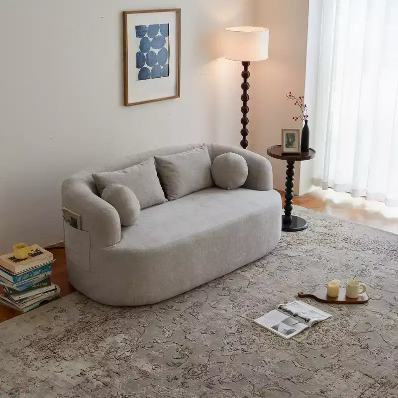 Okak Modern Memory Foam 2-Seater Sofa Couch with Pillows,Chenille Deep Seat Loveseats for Living Room, Bedroom, Apartment