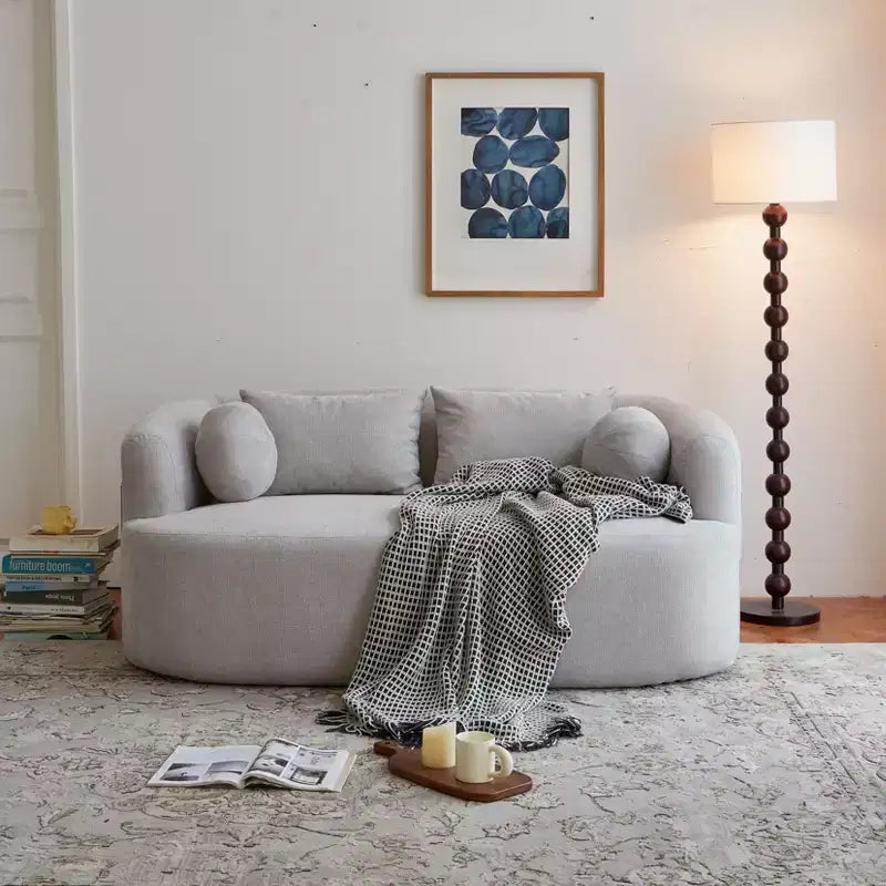 Okak Modern Memory Foam 2-Seater Sofa Couch with Pillows,Chenille Deep Seat Loveseats for Living Room, Bedroom, Apartment