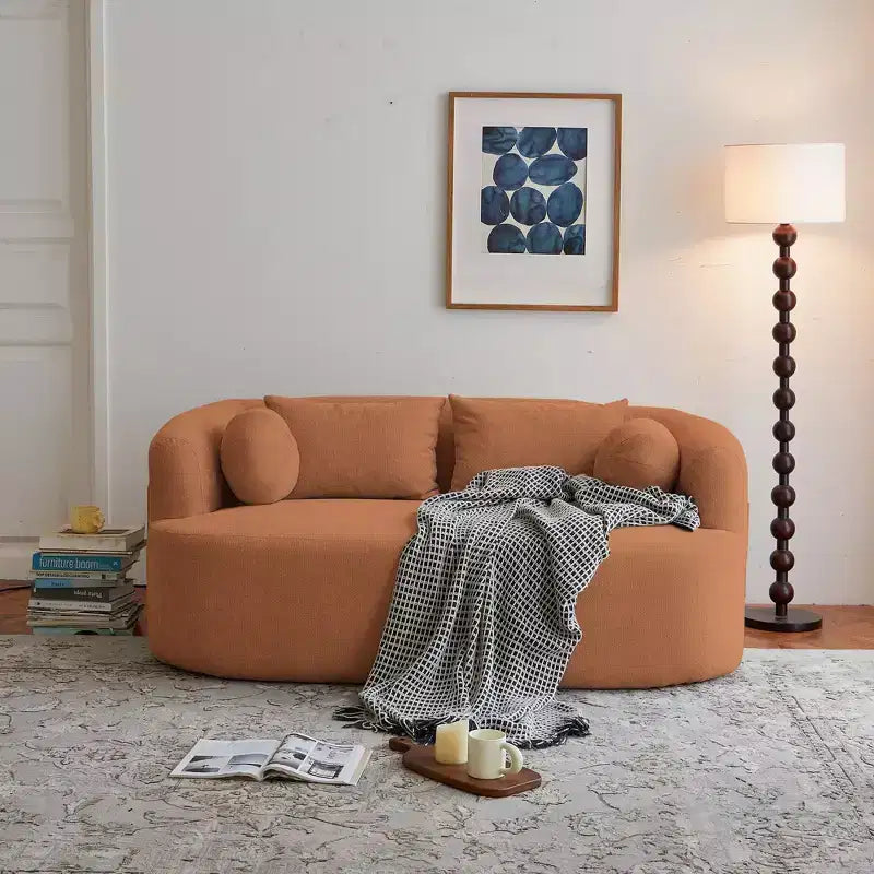 Okak Modern Memory Foam 2-Seater Sofa Couch with Pillows,Chenille Deep Seat Loveseats for Living Room, Bedroom, Apartment