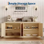Buffet Sideboard with Storage, Modern Coffee Bar Cabinet with 4 Wood Doors, Kitchen Buffet Table for Dining Room,TV Stand for 50-80 Inch TV