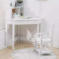 Wooden Kids Desk and Chair Set - Corner Study Table with Bookshelf, Bulletin Board & Pen Holder, Writing Desk for Boys and Girls Bedroom