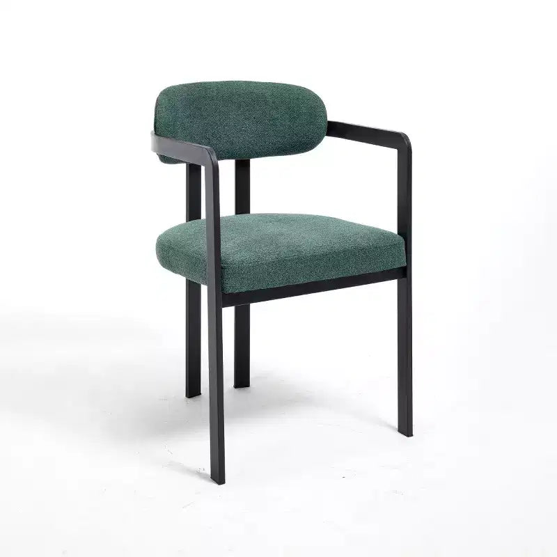 Modern Dining Room Chairs Set of 2, Upholstery Side Arm Chairs with Black Metal Legs for Kitchen, Dining Room, or Living Areas-Panipeachy