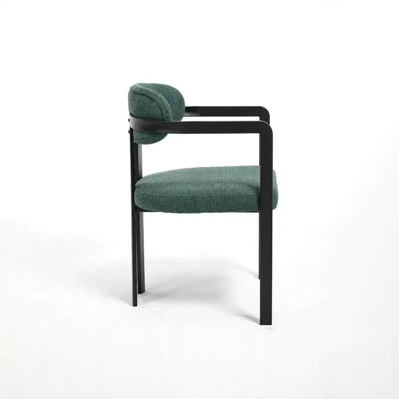 Modern Dining Room Chairs Set of 2, Upholstery Side Arm Chairs with Black Metal Legs for Kitchen, Dining Room, or Living Areas-Panipeachy
