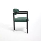 Modern Dining Room Chairs Set of 2, Upholstery Side Arm Chairs with Black Metal Legs for Kitchen, Dining Room, or Living Areas-Panipeachy