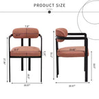 Modern Dining Room Chairs Set of 2, Upholstery Side Arm Chairs with Black Metal Legs for Kitchen, Dining Room, or Living Areas-Panipeachy