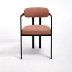 Modern Dining Room Chairs Set of 2, Upholstery Side Arm Chairs with Black Metal Legs for Kitchen, Dining Room, or Living Areas-Panipeachy