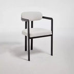 Modern Dining Room Chairs Set of 2, Upholstery Side Arm Chairs with Black Metal Legs for Kitchen, Dining Room, or Living Areas-Panipeachy