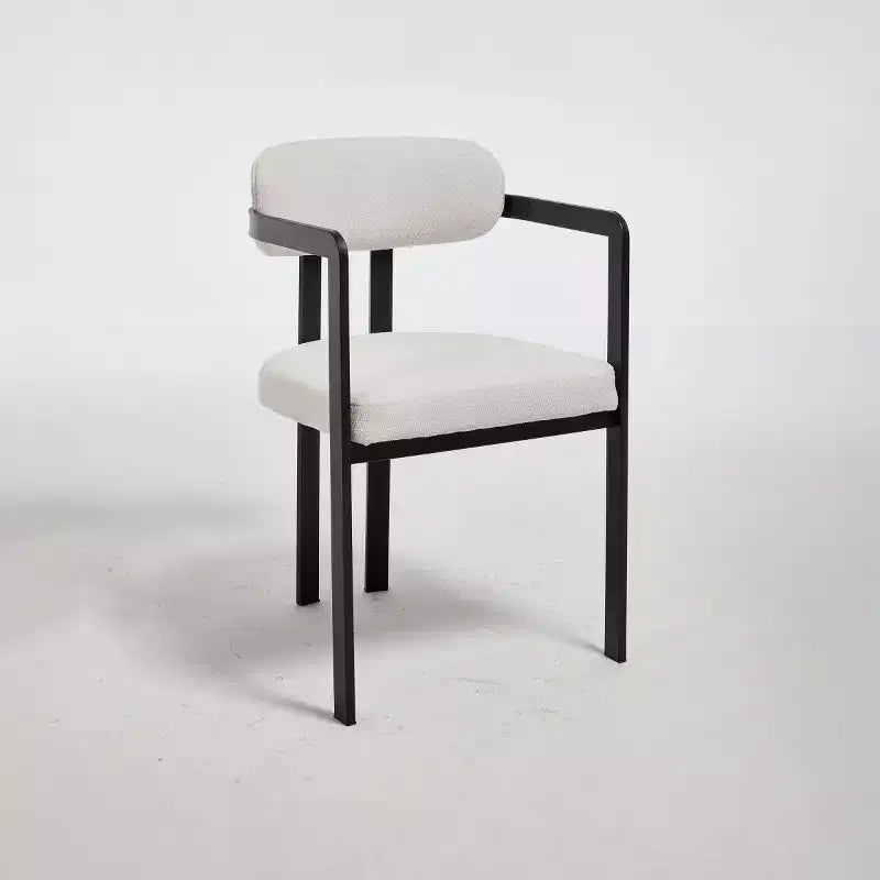 Modern Dining Room Chairs Set of 2, Upholstery Side Arm Chairs with Black Metal Legs for Kitchen, Dining Room, or Living Areas-Panipeachy