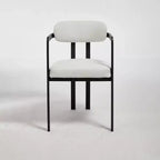 Modern Dining Room Chairs Set of 2, Upholstery Side Arm Chairs with Black Metal Legs for Kitchen, Dining Room, or Living Areas-Panipeachy