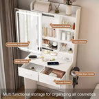 GDFStudio Yara 24 W Small Mirror Vanity Table with Stool