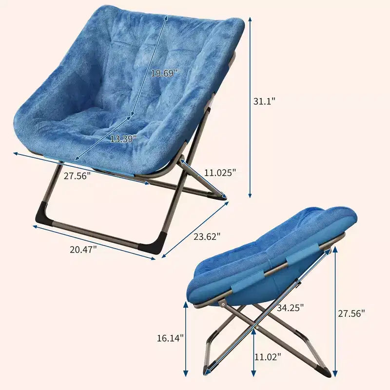 Fauteuil soucoupe confortable, fauteuil d'appoint pliant surdimensionné en fausse fourrure douce, fauteuil de salon paresseux pour enfants, adolescents et adultes, chambre, salon, dortoir, très grand