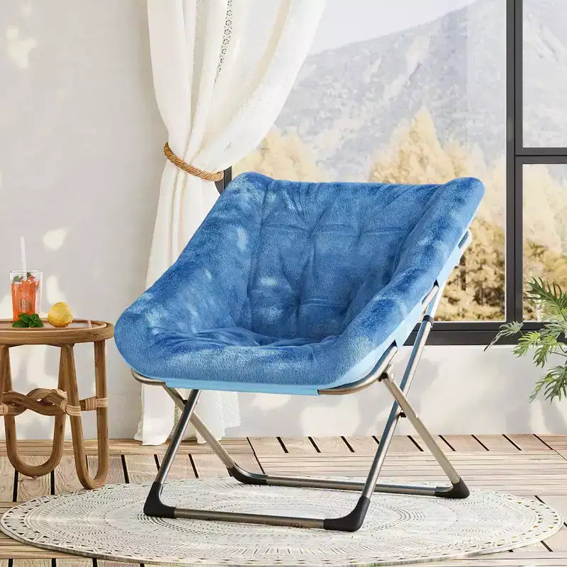 Fauteuil soucoupe confortable, fauteuil d'appoint pliant surdimensionné en fausse fourrure douce, fauteuil de salon paresseux pour enfants, adolescents et adultes, chambre, salon, dortoir, très grand
