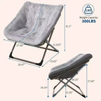 Fauteuil soucoupe confortable, fauteuil d'appoint pliant surdimensionné en fausse fourrure douce, fauteuil de salon paresseux pour enfants, adolescents et adultes, chambre, salon, dortoir, très grand