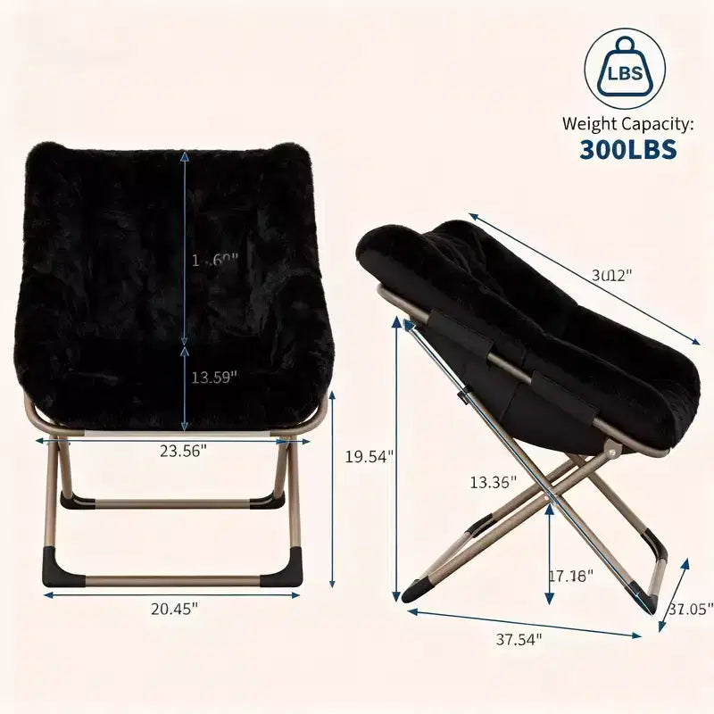 Fauteuil soucoupe confortable, fauteuil d'appoint pliant surdimensionné en fausse fourrure douce, fauteuil de salon paresseux pour enfants, adolescents et adultes, chambre, salon, dortoir, très grand