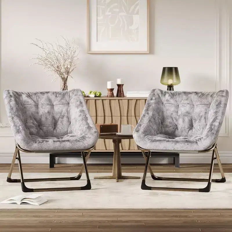 Fauteuil soucoupe confortable, fauteuil d'appoint pliant surdimensionné en fausse fourrure douce, fauteuil de salon paresseux pour enfants, adolescents et adultes, chambre, salon, dortoir, très grand
