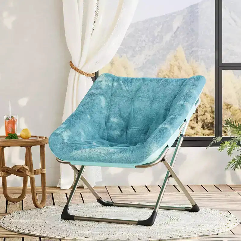 Fauteuil soucoupe confortable, fauteuil d'appoint pliant surdimensionné en fausse fourrure douce, fauteuil de salon paresseux pour enfants, adolescents et adultes, chambre, salon, dortoir, très grand