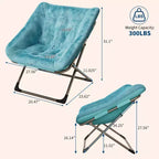 Fauteuil soucoupe confortable, fauteuil d'appoint pliant surdimensionné en fausse fourrure douce, fauteuil de salon paresseux pour enfants, adolescents et adultes, chambre, salon, dortoir, très grand