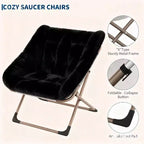 Fauteuil soucoupe confortable, fauteuil d'appoint pliant surdimensionné en fausse fourrure douce, fauteuil de salon paresseux pour enfants, adolescents et adultes, chambre, salon, dortoir, très grand