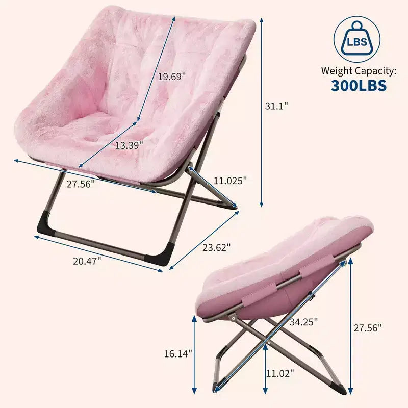 Fauteuil soucoupe confortable, fauteuil d'appoint pliant surdimensionné en fausse fourrure douce, fauteuil de salon paresseux pour enfants, adolescents et adultes, chambre, salon, dortoir, très grand
