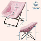Fauteuil soucoupe confortable, fauteuil d'appoint pliant surdimensionné en fausse fourrure douce, fauteuil de salon paresseux pour enfants, adolescents et adultes, chambre, salon, dortoir, très grand