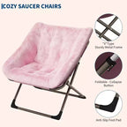 Fauteuil soucoupe confortable, fauteuil d'appoint pliant surdimensionné en fausse fourrure douce, fauteuil de salon paresseux pour enfants, adolescents et adultes, chambre, salon, dortoir, très grand